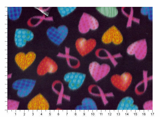 Hearts & Ribbons 304 Printed Fleece Fabric