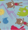 Kids Animal Fun Blue Double Brushed Fleece