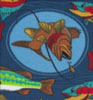 Outdoors Fish Tales Navy Double Brushed Fleece