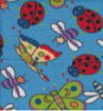 Kids Lady Bug Blue Double Brushed Fleece