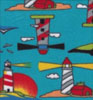 Kids Lighthouse Turquoise Double Brushed Fleece