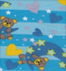 Kids Star Moon Blue Double Brushed Fleece