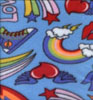 Kids Star Rain Turq Double Brushed Fleece