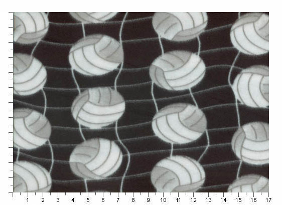 Sports 515 Black Printed Fleece Fabric